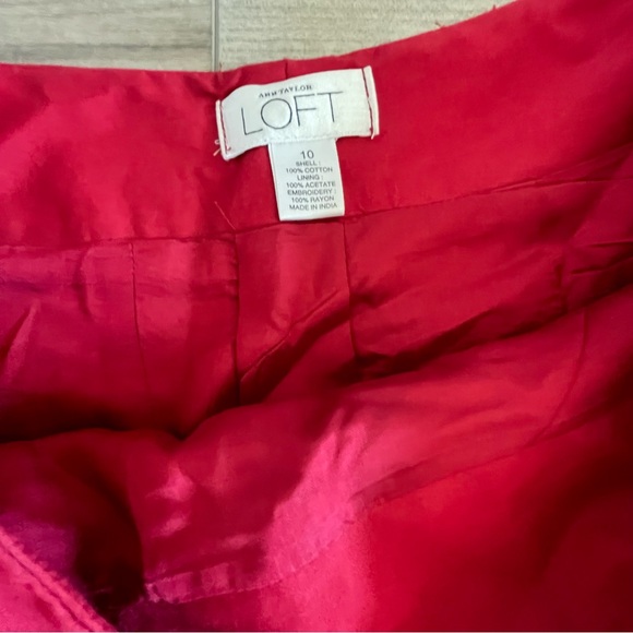 Ann Taylor LOFT Womens Red Eyelit Midi Skirt Size 10 - Picture 3 of 3